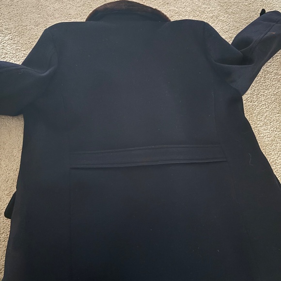 New W/tags Vince Camuto Navy Wool Blend Peacoat Removable Fur Collar Men's XL - Picture 2 of 3